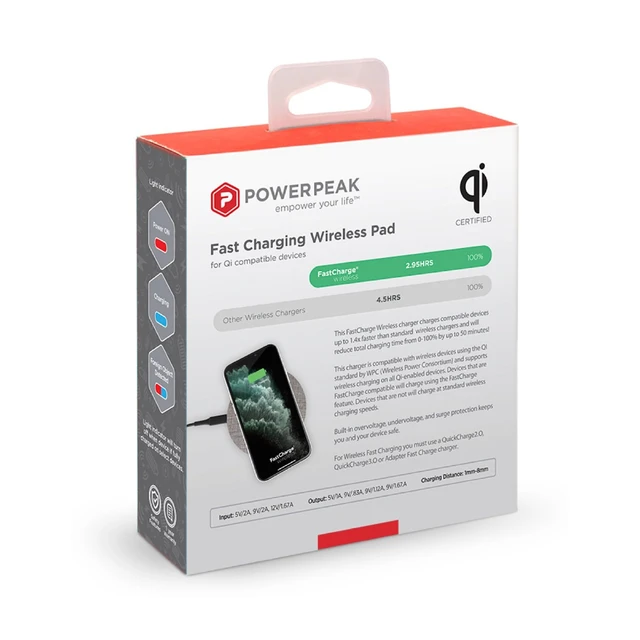 Alt view image 3 of 7 - POWERPEAK Wireless Fast Charger, 15W Aluminum Fast Charging Pad, USB-A to USB-C Cable Included, Compatible with iPhone Apple & Android | Gray (Pad)