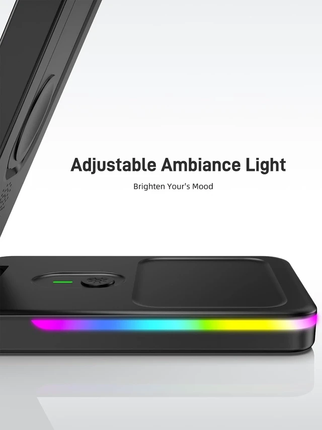 Alt view image 3 of 6 - Wireless Charger for Pixel Watch 3/2, 3 in 1 Charging Station for Google | Foldable Charger Stand for Google 10 Pro/10/9 Pro Fold/9 Pro/9/8/Pixel Buds Pro 2, (Not for Pixel Watch 4/1, With Adapter)