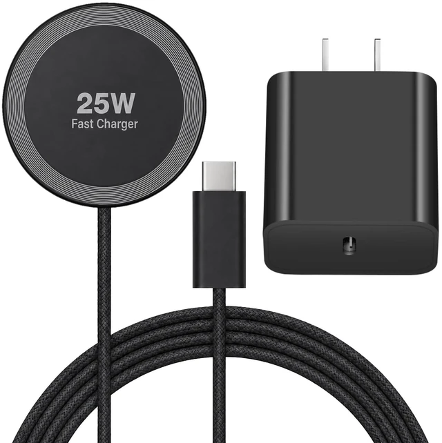 Main image of MagSafe 25W Wireless Charger for iPhone Magnetic Fast Charging Pad | Wall Charger & 6ft USB C Cable for iPhone Duo/18/18 Pro/18 Pro Max//17Pro/17 Pro Max/16/15/14/13/12/AirPods