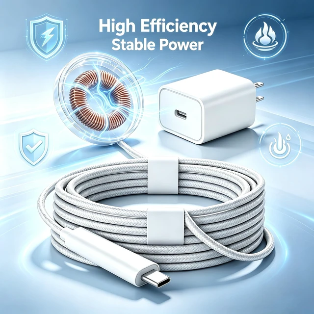 Alt view image 3 of 7 - MagSafe 25W Wireless Charger for iPhone Magnetic Fast Charging Pad | Wall Charger & 6ft USB C Cable for iPhone Duo/18/18 Pro/18 Pro Max//17Pro/17 Pro Max/16/15/14/13/12/AirPods
