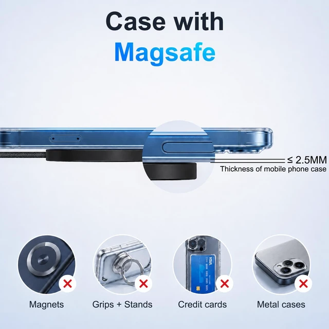 Alt view image 5 of 7 - MagSafe 25W Wireless Charger for iPhone Magnetic Fast Charging Pad | Wall Charger & 6ft USB C Cable for iPhone Duo/18/18 Pro/18 Pro Max//17Pro/17 Pro Max/16/15/14/13/12/AirPods
