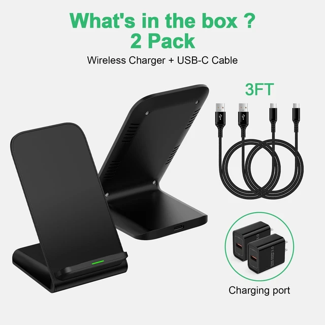 Alt view image 6 of 7 - Wireless Charger Samsung Fast Charging Pad for Samsung Galaxy S25 Ultra/S25FE/S25 Plus/S24FE/S23/S22 Ultra/S21/S25 Edge, 2 Pack 15W Android Wireless Charger Pad Station and QC Adapter for Google Pixel
