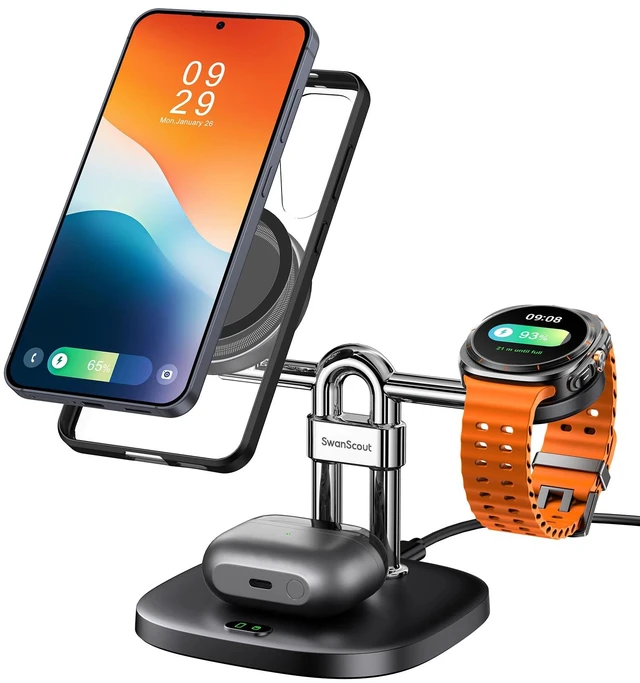 Main image of Magnetic Charger for Samsung Galaxy Z Fold 8/Z Flip 8/S26, Galaxy Watch 8/7 | for Samsung Galaxy S26/S25/S24/Z Fold8 Ultra/Z Fold8/Z Flip8 Series, Galaxy Watch Ultra/8/7/6/5, Galaxy Buds4 Pro, No