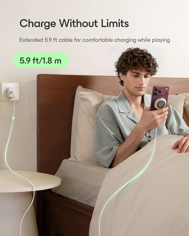 Alt view image 7 of 7 - ESR for MagSafe Charger, Qi2.2 25W Cyclone Charging Pad for Fast Charging | Wireless Charger, 0150° Adjustable Stand, 5.9 ft Cable, Magnetic Charging Pad for iPhone 1812 Series, Samsung S25/S26