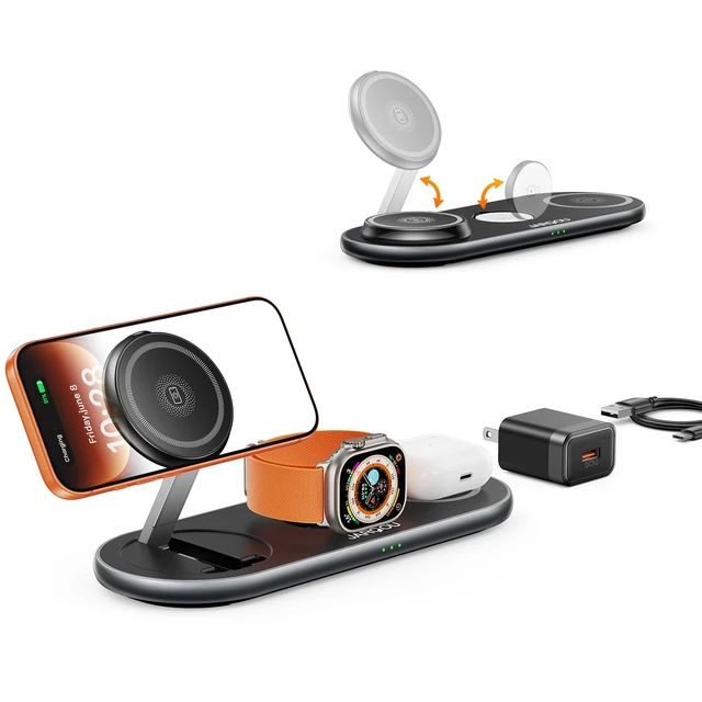 Main image of Charging Station for Multiple Devices, Wireless Charger for iPhone 17 Air 16e 16 15 14 13 12, for iWatch, for AirPods