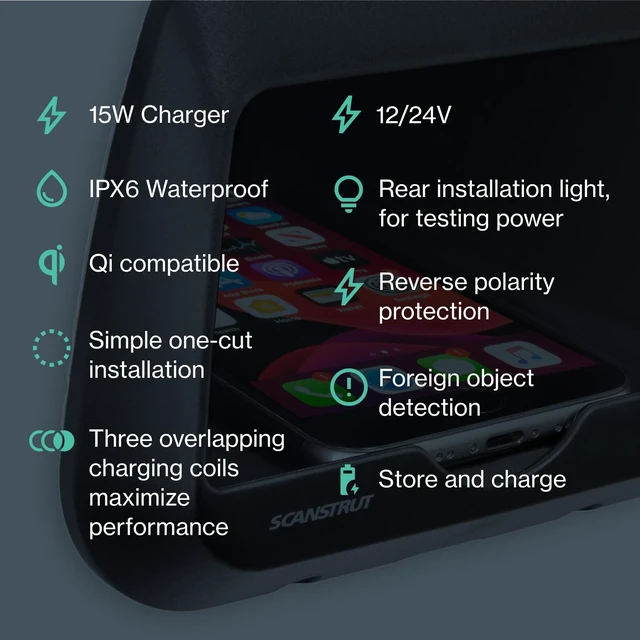 Alt view image 4 of 6 - SCANSTRUT Waterproof Wireless Charger - NEST