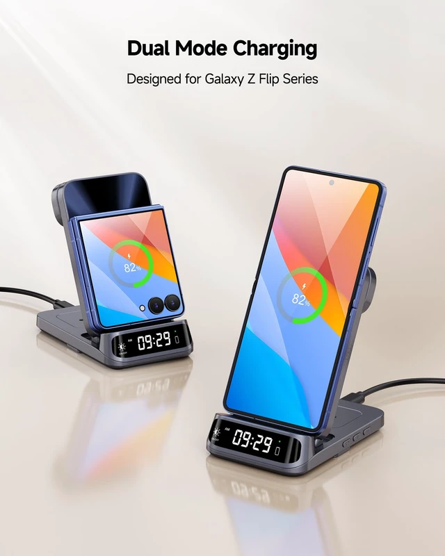 Alt view image 2 of 7 - SwanScout 3 in 1 Wireless Charger for Z Flip 8/7/7 FE/6/5, for Galaxy Watch | for Samsung Watch (Not for Watch 9/Ultra 2), Wireless Charging Station for Galaxy Z Flip, SwanScout 708F, NO Adapter