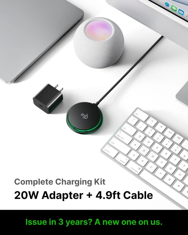 Alt view image 6 of 7 - INIU Magnetic Wireless Charger, Qi2 15W Fast Charging Pad Travel Charger | MagSafe-Compatible, with LED Light, Cooling Fan, Smart Protection for iPhone 18-12 Series, AirPods 4-2(20W Adapter Included)
