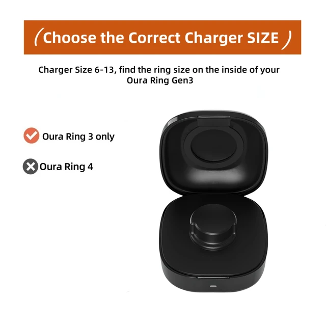 Alt view image 3 of 7 - WONJOY Wireless Charging Case Compatible with Oura Ring Gen3 Charger - Size 10 - Portable Travel Charging Box for Smart Ring (10)