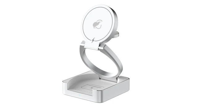 Main image of Gallevant 3-1 Wireless Charger Stand - Wireless-Compatible. Qi2 Certified, 15W Foldable, Compatible with iPhone 16/15/14, Apple Watch Series 9 & Older, Earbuds Charger (White)