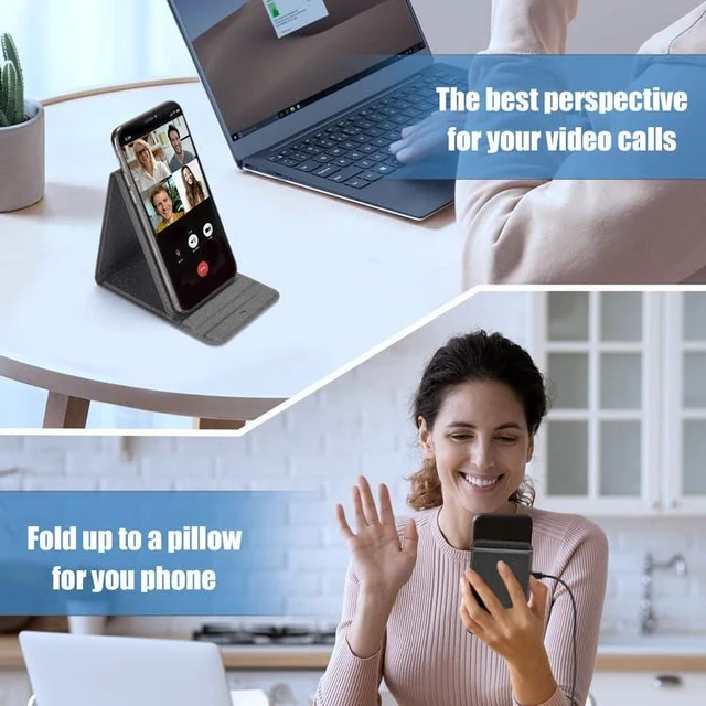 Alt view image 2 of 6 - Portable Phone Holder Wireless Charger Foldable Phone Charger 15W Fast Mini Wireless Charging Compatible with iPhone 15 14 13 12 Pro XS 8 Plus Samsung Galaxy S23 S22 S21 Note 20 etc.