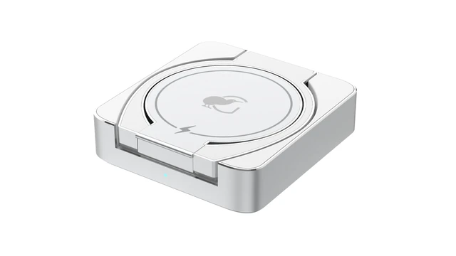 Alt view image 5 of 7 - Gallevant 3-1 Wireless Charger Stand - Wireless-Compatible. Qi2 Certified, 15W Foldable, Compatible with iPhone 16/15/14, Apple Watch Series 9 & Older, Earbuds Charger (White)