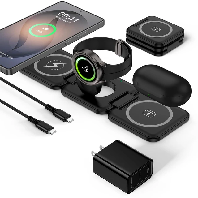 Main image of Wireless Charger for Samsung, 3 in 1 Charging Station Travel Charger | for Samsung Galaxy S26 Ultra/S25 FE/S24/S23/S22, Protable Charger for Samsung Galaxy Watch 8/8 Classic/7/FE, Galaxy Buds 4/3
