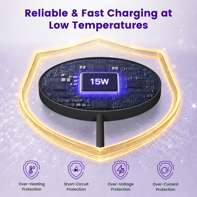 Alt view image 6 of 7 - 15W Wireless Charger for Apple MagSafe Charger, Magnetic Fast Charging Pad | Compatible for iPhone Duo 18 17 16 15 14 13 12 Pro Max, AirPods-Slim Portable for Desk Bedside - 3 Pack, Black