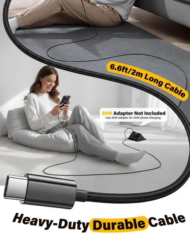 Alt view image 2 of 7 - 2Pack Magnetic Wireless iPhone Charger Fast Phone Charger with Kickstand, 6FT 25W Fast Phone Charging Pad Wireless Magnetic Charge for iPhone 17/17Air/16 Pro Max/16 Plus/15 Pro Max Black