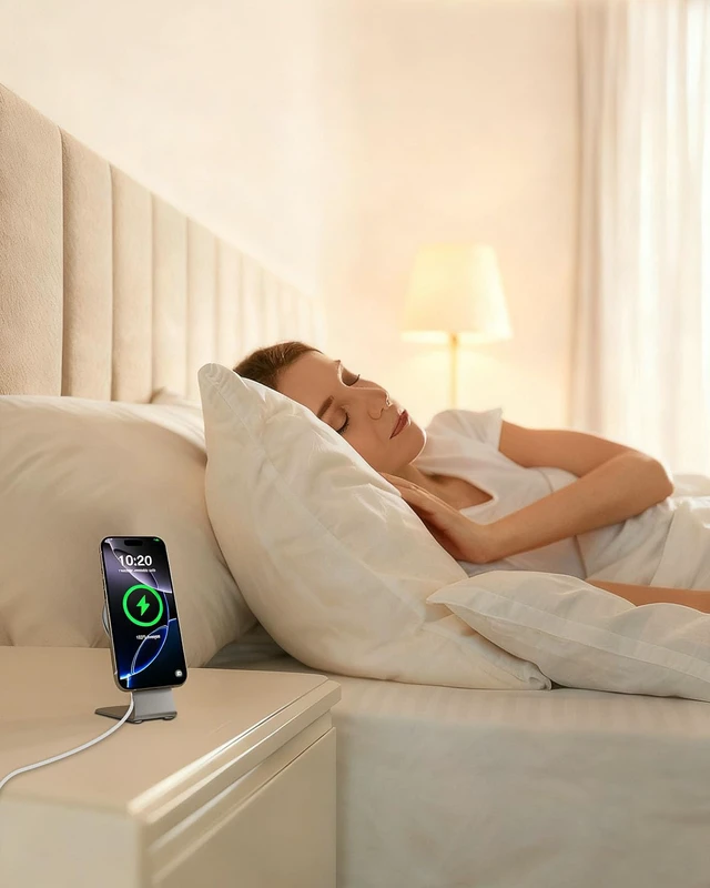Alt view image 7 of 7 - Magnetic Wireless Charger for iPhone,Fast Magnetic MagSafe Wireless Charging Pad 15W 6FT Mag-Safe USB C Charger Aluminum Stand Desk for Apple iPhone Air/17 Pro Max/17 Pro/17/16ProMax/16/15/14,AirPods