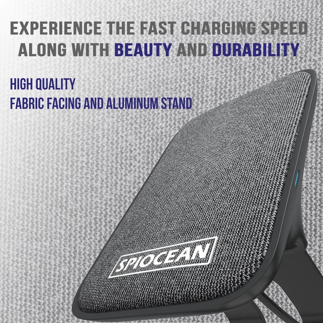 Alt view image 2 of 7 - SPIOCEAN Fast Wireless Charger, Qi-Certified 10W Max Wireless Charging Stand Compatible with iPhone 16/15/14/13/12/11 Max/Pro/Mini/SE 2022, Samsung Galaxy S22/S21/S20/S10/S9/Note 20, with QC3 Adapter
