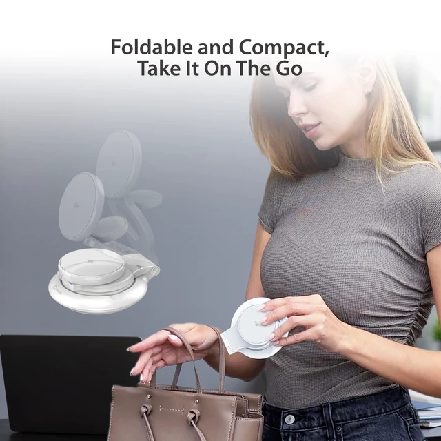 Alt view image 5 of 7 - j5create Qi2 3-in-1 Magnetic Foldable Wireless Charging Station (JUPW3415)