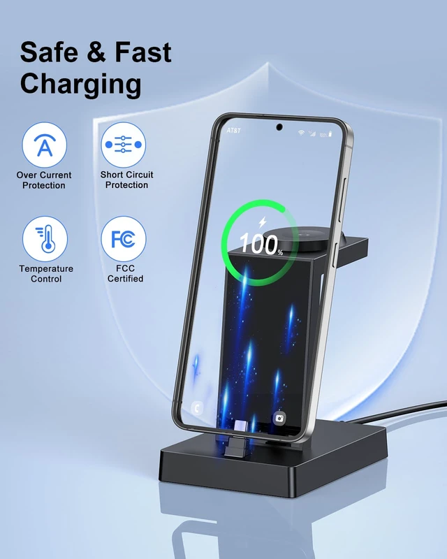 Alt view image 5 of 7 - NANAMI 30W USB C 3 in 1 Charging Station for Samsung Devices | Android Devices Charging Station for Galaxy S26/S25/A37/A57/Z Flip8/Fold8, Galaxy Watch 8/7/6, Buds Pro, Not for Apple Watch