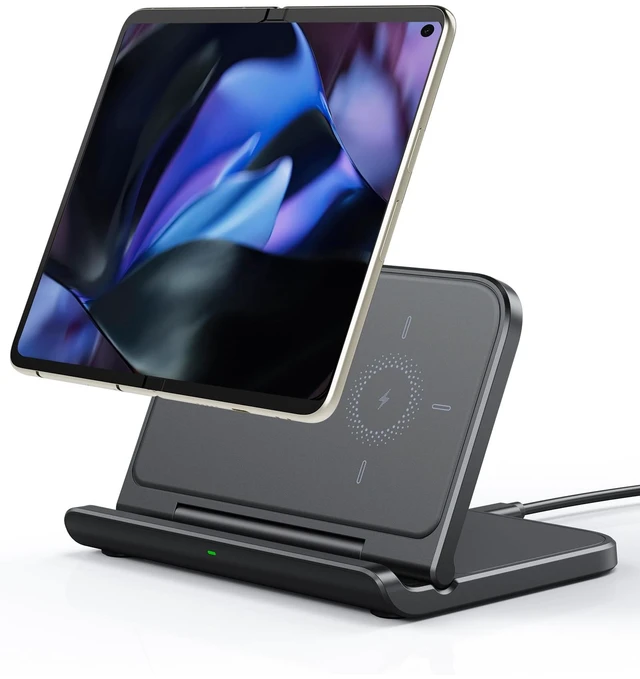 Main image of Wireless Charger for Samsung Z Fold 8/8 Ultra/7/6/5/4/3/Pixel 10 Pro Fold | Foldable Phone Charging Stand for Google Pixel 9 Pro Fold/Pixel Fold, for Samsung Galaxy Z Fold, No Adapter, SwanScout 503S