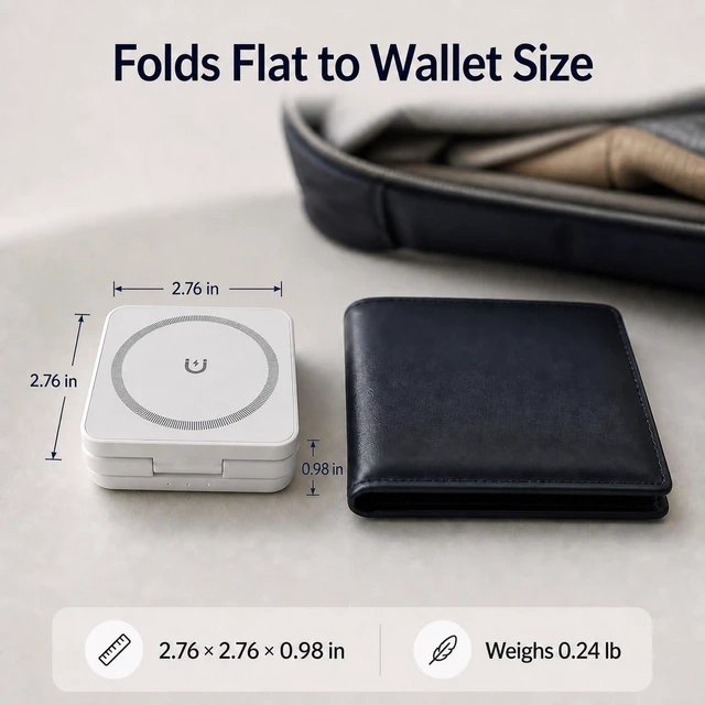 Alt view image 5 of 7 - CEDVORA 3 in 1 Foldable Magnetic Wireless Charger for iPhone Watch AirPods | 15W magnetic fast charging station, folds flat for travel, USB-C input, charges Apple Watch and AirPods together, White