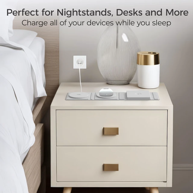 Alt view image 3 of 6 - 3 in 1 Magnetic Wireless Charger (White)