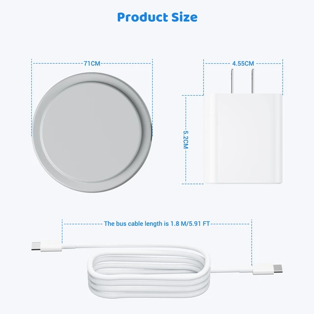 Alt view image 3 of 7 - Charger for Yoto Player 3rd Gen Magnetic Charging Dock | Compatible with Yoto Player 3rd Gen Audio Speaker, Power Supply Replacement, Original Charging Base, USB-C Adapter Cord