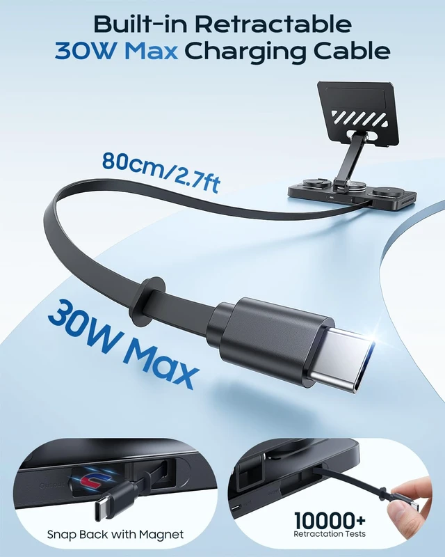 Alt view image 3 of 7 - Meifigno 4 in 1 Charging Station for iPad, 30W Retractable Cable Wired Charging Stand for iPad/Tab
