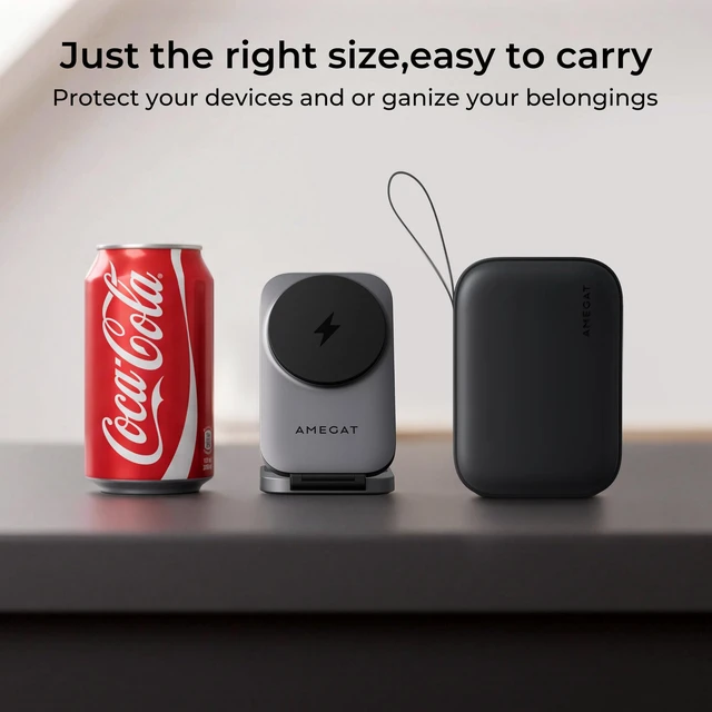 Alt view image 5 of 7 - 3-in-1 Fast Magnetic Wireless Charging Station for Apple: 15W Qi2-Certified Palm-Sized Foldable MagSafe Charger Stand for iPhone 17, Apple Watch, AirPods, Travel Portable with 30W Adapter& Travel Case