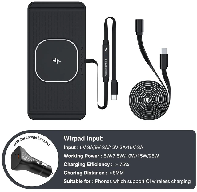 Alt view image 7 of 7 - POLMXS 25W Magnetic Wireless Charger Car Charging Pad Fast Wireless Phone Charger Mat Compatible with iPhone 17/16(25W)/15/14/13/12(7.5W) (P21MAG)