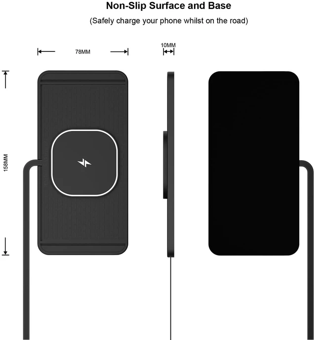 Alt view image 6 of 7 - POLMXS 25W Magnetic Wireless Charger Car Charging Pad Fast Wireless Phone Charger Mat Compatible with iPhone 17/16(25W)/15/14/13/12(7.5W) (P21MAG)