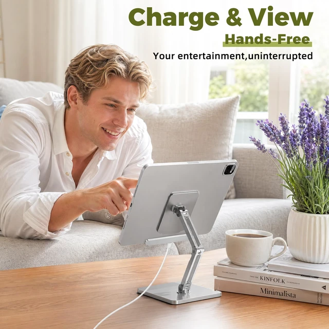 Alt view image 5 of 7 - Magnetic Wireless Charger for iPad 10th 11th Generation,27W Fast | Charging Smart Connector Charger,Alloy material wireless charging pad,equipped with USB-C data cable (3, Feet)