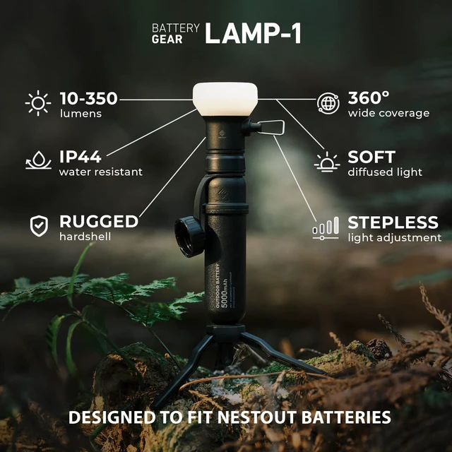 Alt view image 3 of 7 - ELECOM NESTOUT Portable Charger and Lamp, 10000mAh Outdoor Battery Power Bank, 20W USB-C Fast Charging PD, Battery and Light for Camping, 300 Lumen LED Lantern Lamp-1 (Black)