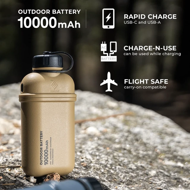 Alt view image 2 of 7 - ELECOM NESTOUT Portable Charger and Lamp, 10000mAh Outdoor Battery Power Bank, 20W USB-C Fast Charging PD, Battery and Light for Camping, 300 Lumen LED Lantern Lamp-1 (Black)
