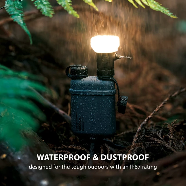 Alt view image 4 of 7 - ELECOM NESTOUT Portable Charger and Lamp, 15000mAh Outdoor Battery Power Bank, 32W USB-C Fast Charging PD, Battery and Light for Camping, 300 Lumen LED Lantern Lamp-1 - Blue Gray