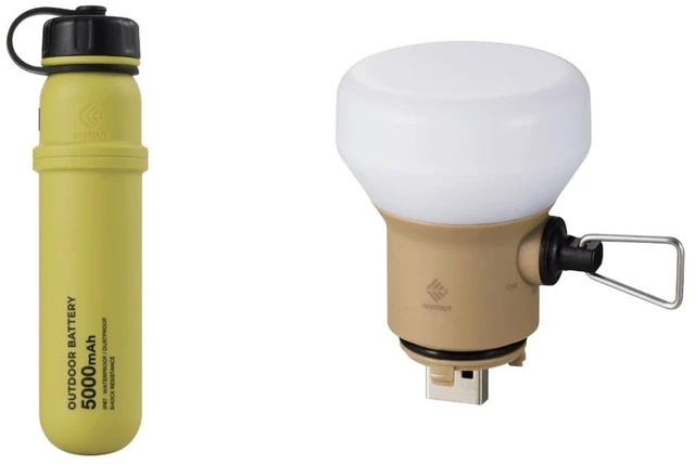 Main image of ELECOM NESTOUT Portable Charger and Lamp, 5000mAh Outdoor Battery Power Bank, 32W USB-C Fast Charging PD, Battery and Light for Camping, 300 Lumen LED Lantern Lamp-1
