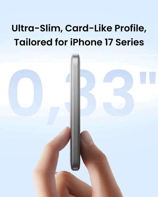 Alt view image 2 of 6 - sharge for Magsafe Power Bank 5000mAh Ultra Slim Battery Pack | Qi2 15W Wireless Portable Charger, Fast Charging Power Bank for iPhone 17/16/15