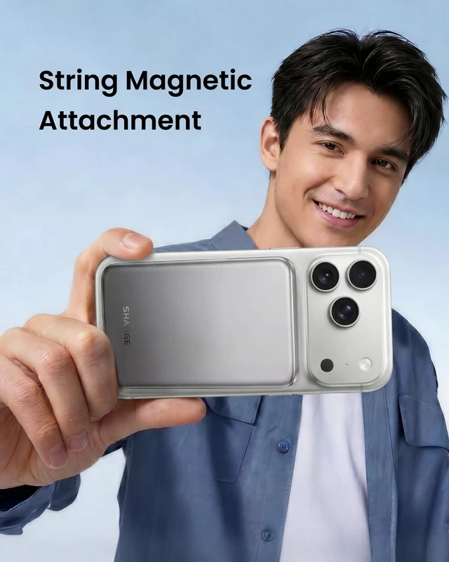 Alt view image 5 of 6 - sharge for Magsafe Power Bank 5000mAh Ultra Slim Battery Pack | Qi2 15W Wireless Portable Charger, Fast Charging Power Bank for iPhone 17/16/15