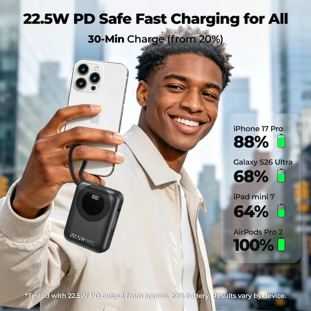 Alt view image 5 of 7 - ERRBBIC Power Bank Bundle: Outdoor Solar Charger (Orange) + Slim Fast Charger (Black) 2-Pack Portable Power for Any Adventure