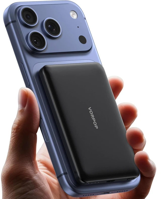 Main image of VORPOP Power Bank,Ultra-Slim 5000mAh Magnetic Wireless Portable Charger | 15W Wireless Portable Phone Charger with 20W USB-C, Semi-Solid Battery Pack for iPhone 18 Pro Max/17/16/15/14/13/12