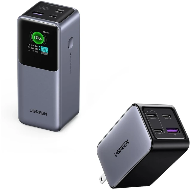 Main image of UGREEN Nexode Power Bank 20000mAh Bundle with 65W USB C Charger Block 4-Port Compatible with MacBook Pro/Air, iPhone 16/15/14, iPad Pro, Galaxy S24/S23, Pixel 8, Steam Deck