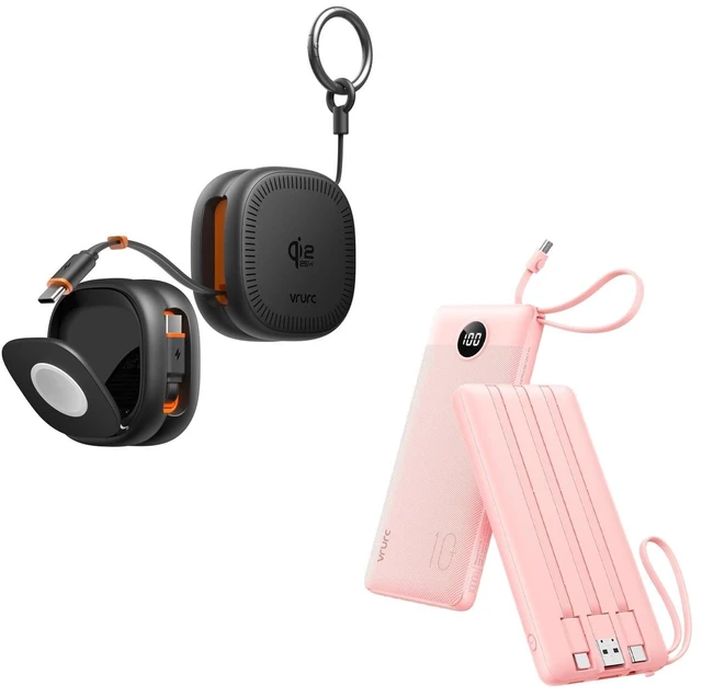 Main image of VRURC Portable Charger Power Bank & 3 in 1 Charging Station for Apple | VRURC Portable Charger Power Bank & Wireless Charger