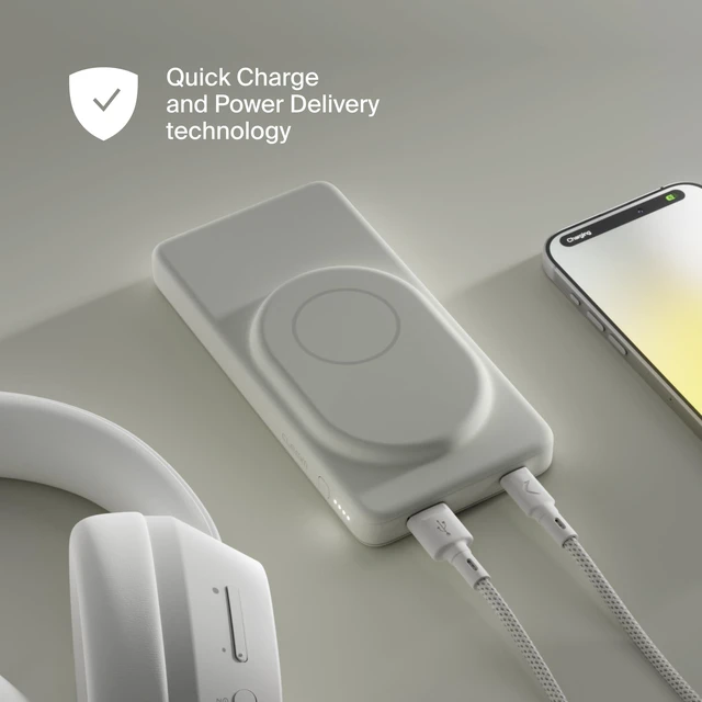 Alt view image 4 of 7 - Clemm 10K Wireless Power Bank and Chain USB-C to Lightning Cable Bundle