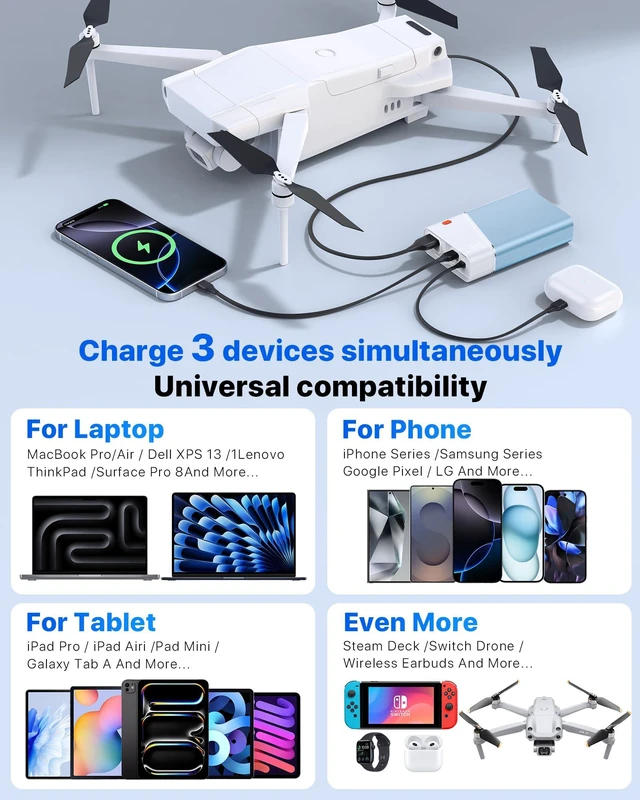 Alt view image 6 of 7 - Portable Charger 20000mAh, 22.5W PD 3.0+QC 4.0 Super Fast Charging Power Bank, Cooler Aerospace Metal Case for iPhone 17 16 15 14, 13 Android iPad Samsung Google Tablet & More, Travel Essential