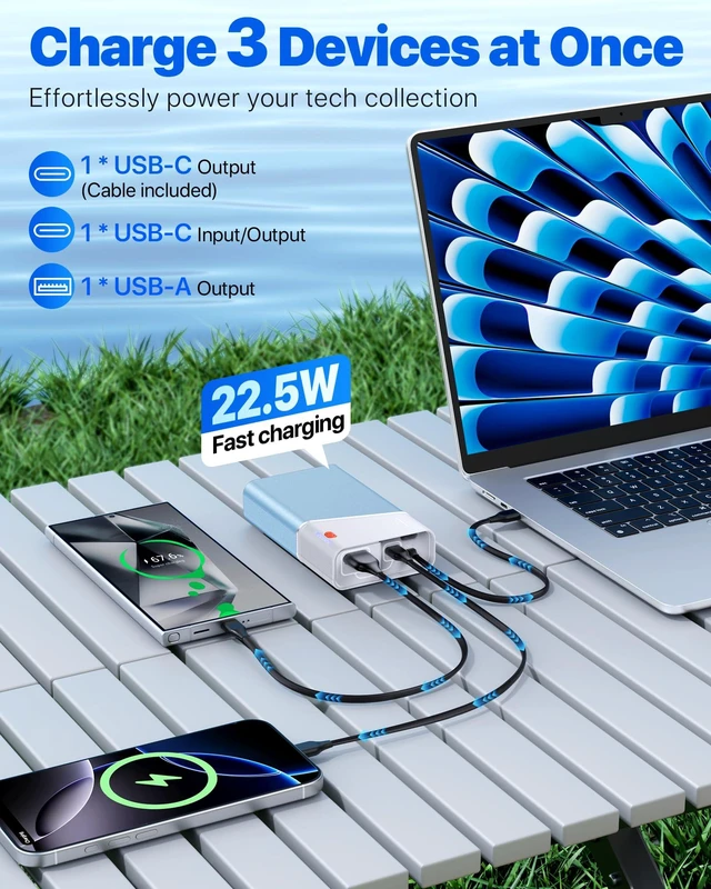 Alt view image 3 of 7 - Portable Charger 20000mAh, 22.5W PD 3.0+QC 4.0 Super Fast Charging Power Bank, Cooler Aerospace Metal Case for iPhone 17 16 15 14, 13 Android iPad Samsung Google Tablet & More, Travel Essential