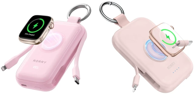 Main image of RORRY CharmGo Portable Charger 10000mAh 45W Fast Charging 5000mAh Keychain Power Bank with Built-in Cables, Battery Pack for iPhone