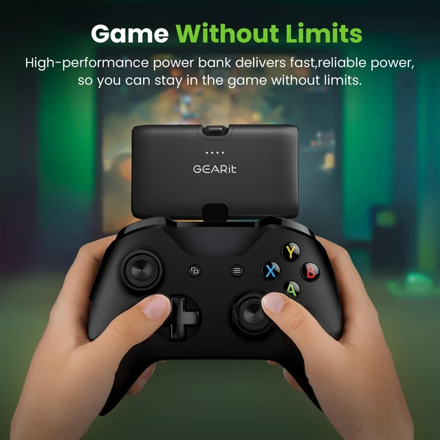 Alt view image 6 of 7 - GEARit 5000mah Power Bank - Dual Output, Mini Battery Pack with Integrated USB-C and Lightning Connectors - Compact, Small Portable Charger Compatible - Black