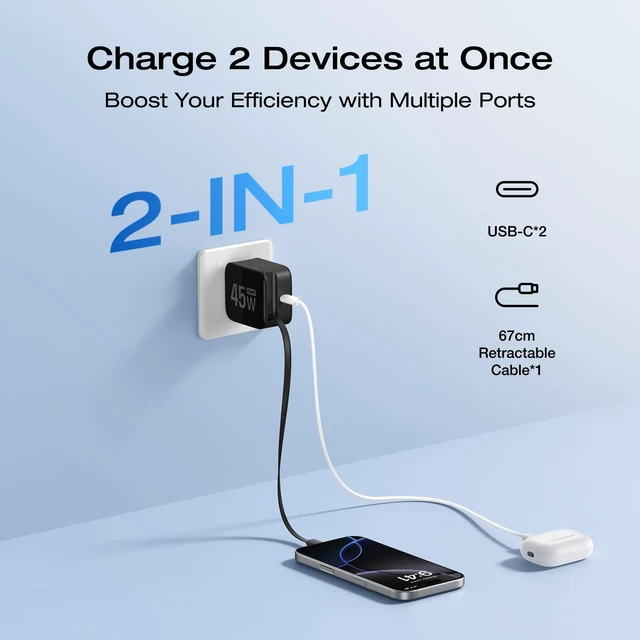 Alt view image 5 of 7 - EF ECOFLOW Laptop Power Bank, 25,000mAh 170W +45W Retractable Charger USB C