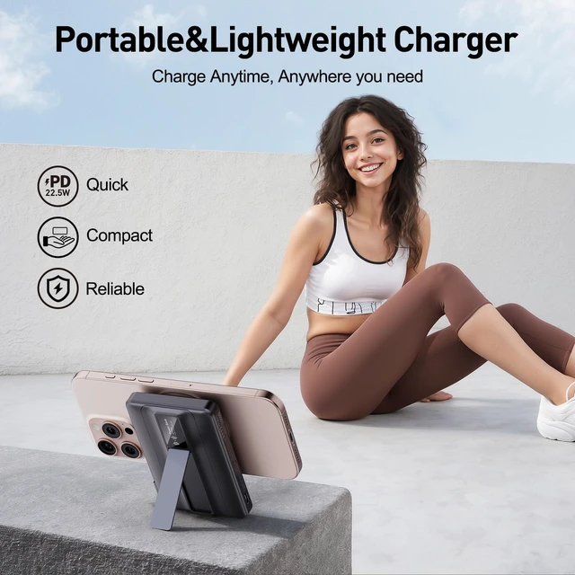 Alt view image 4 of 7 - 2026 Latest 10000mAh 22.5W Magnetic Wireless Portable Charger Power Bank | PD Fast Max Charging with Built-in LED Display, Magnetic Battery Pack for iPhone 17/16/15/14/13/12/Pro/Mini/Pro Max