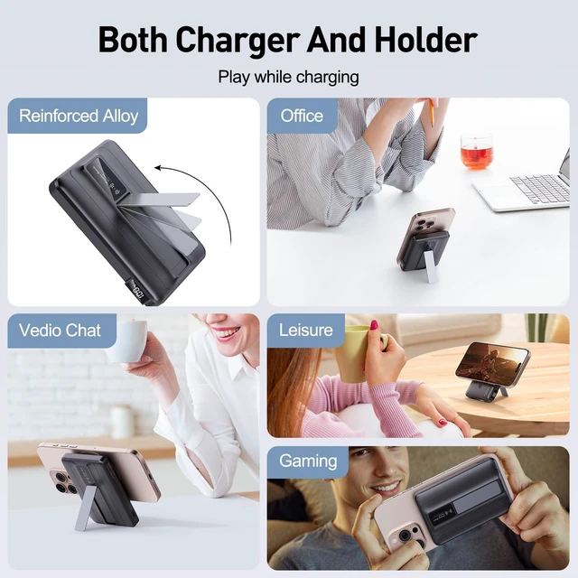 Alt view image 5 of 7 - 2026 Latest 10000mAh 22.5W Magnetic Wireless Portable Charger Power Bank | PD Fast Max Charging with Built-in LED Display, Magnetic Battery Pack for iPhone 17/16/15/14/13/12/Pro/Mini/Pro Max